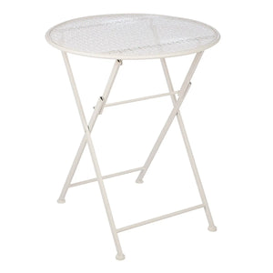Bistroset – Weißes Metall, Mattes Finish, Blumendesign - Flores | Gilde