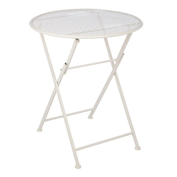 Bistroset – Weißes Metall, Mattes Finish, Blumendesign - Flores | Gilde