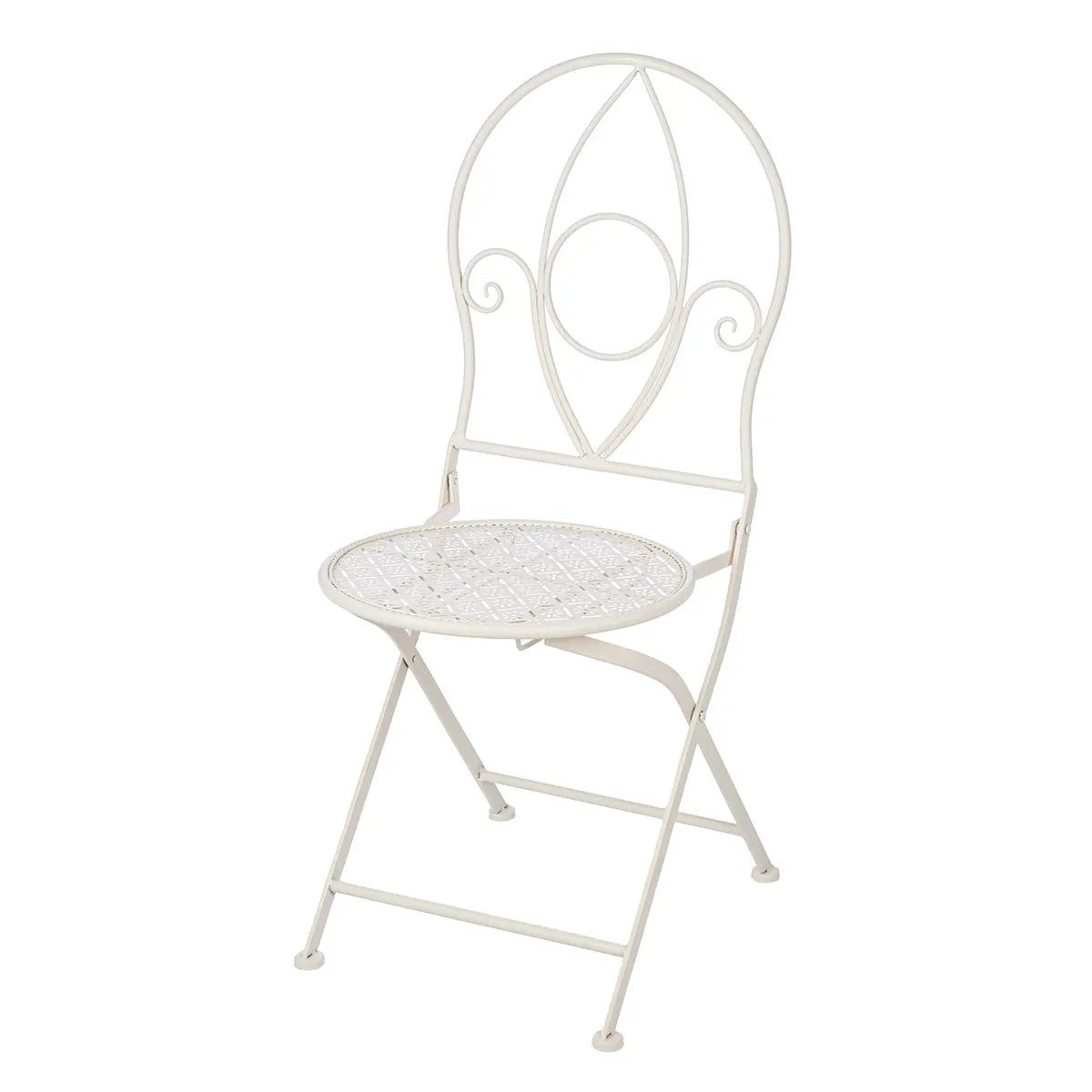 Bistroset – Weißes Metall, Mattes Finish, Blumendesign - Flores | Gilde
