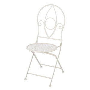 Bistroset – Weißes Metall, Mattes Finish, Blumendesign - Flores | Gilde