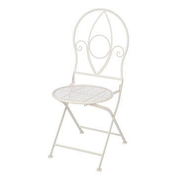 Bistroset – Weißes Metall, Mattes Finish, Blumendesign - Flores | Gilde