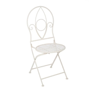 Bistroset – Weißes Metall, Mattes Finish, Blumendesign - Flores | Gilde