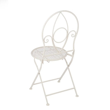 Bistroset – Weißes Metall, Mattes Finish, Blumendesign - Flores | Gilde