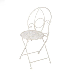 Bistroset – Weißes Metall, Mattes Finish, Blumendesign - Flores | Gilde