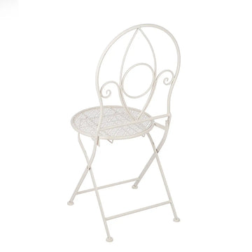 Bistroset – Weißes Metall, Mattes Finish, Blumendesign - Flores | Gilde