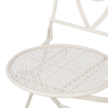 Bistroset – Weißes Metall, Mattes Finish, Blumendesign - Flores | Gilde