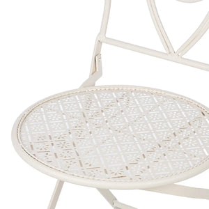 Bistroset – Weißes Metall, Mattes Finish, Blumendesign - Flores | Gilde