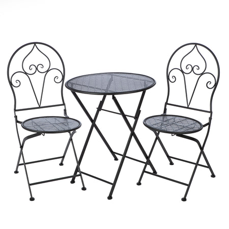 Bistroset – Runde Tischplatte, Mattes Metall, Klappstühle - Naluang | Gilde image