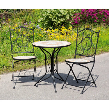 Bistroset – Sternmotiv, Mattes Metall, Klappstühle - Mosaik | Gilde