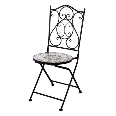 Bistroset – Sternmotiv, Mattes Metall, Klappstühle - Mosaik | Gilde