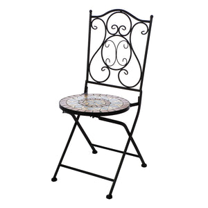 Bistroset – Sternmotiv, Mattes Metall, Klappstühle - Mosaik | Gilde