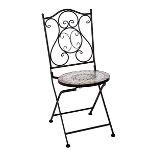 Bistroset – Sternmotiv, Mattes Metall, Klappstühle - Mosaik | Gilde