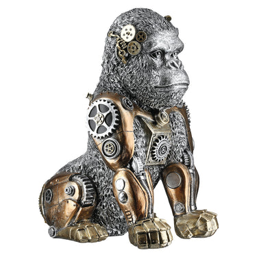 Figur – Silberoptik, Zahnradmotiv, Antikfinish - Steampunk Gorilla | Gilde