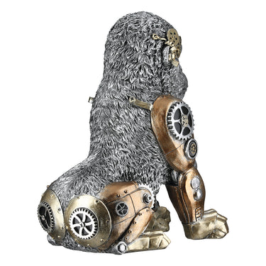 Figur – Silberoptik, Zahnradmotiv, Antikfinish - Steampunk Gorilla | Gilde