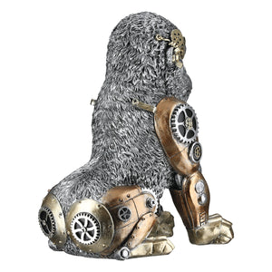 Figur – Silberoptik, Zahnradmotiv, Antikfinish - Steampunk Gorilla | Gilde