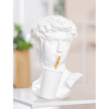 Skulptur – Glänzende Oberfläche, Goldene Akzente, Moderne Büste - David | Gilde