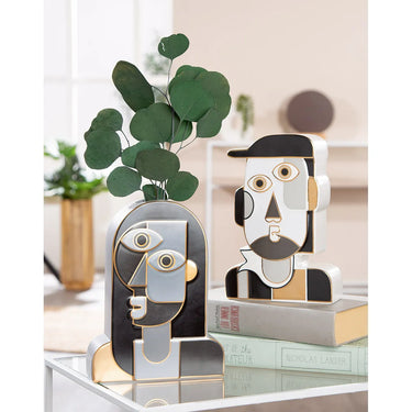 Vase – Gesichtsmotiv, Zweifarbige Optik, Keramikdesign - Picassa | Gilde