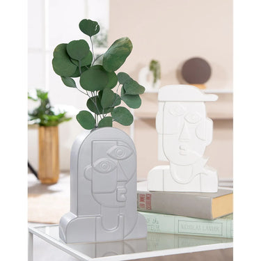 Vase – Gesichtsmotiv, Zweifarbige Optik, Keramikdesign - Picassa | Gilde