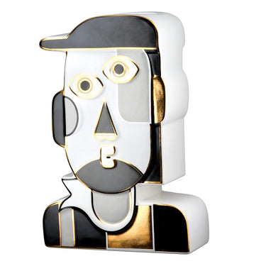 Vase – Gesichtsmotiv, Zweifarbige Optik, Keramikdesign - Picassa | Gilde
