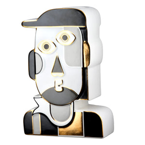 Vase – Gesichtsmotiv, Zweifarbige Optik, Keramikdesign - Picassa | Gilde
