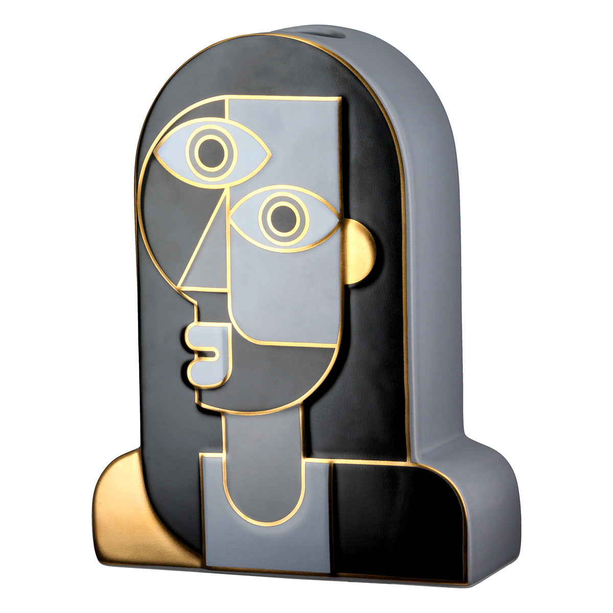 Vase – Gesichtsmotiv, Zweifarbige Optik, Keramikdesign - Picassa | Gilde