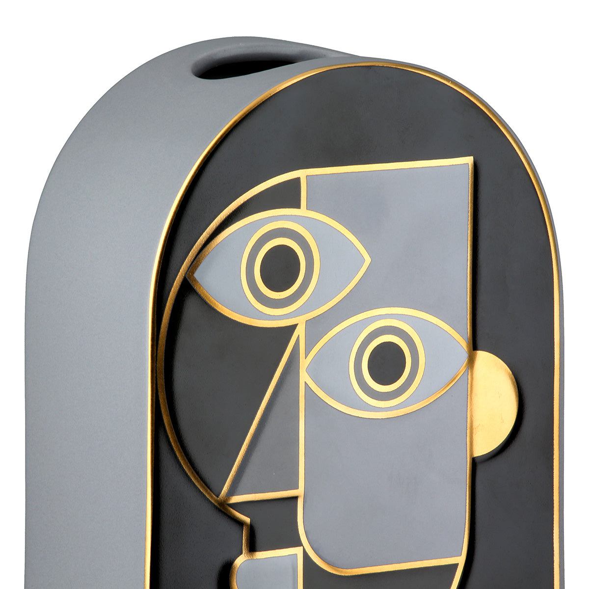 Vase – Gesichtsmotiv, Zweifarbige Optik, Keramikdesign - Picassa | Gilde