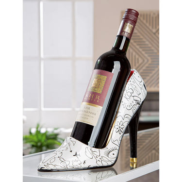 Flaschenhalter – Einliniendesign, Glänzende Oberfläche, Schwarzweiß Kontrast - Modern Art Pumps | Gilde