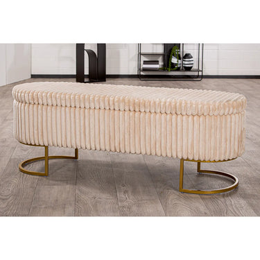 Bank – Aufklappbares Design, Integrierter Stauraum, Beige Optik - Brooklyn | Gilde