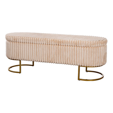 Bank – Aufklappbares Design, Integrierter Stauraum, Beige Optik - Brooklyn | Gilde