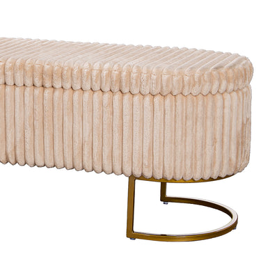 Bank – Aufklappbares Design, Integrierter Stauraum, Beige Optik - Brooklyn | Gilde