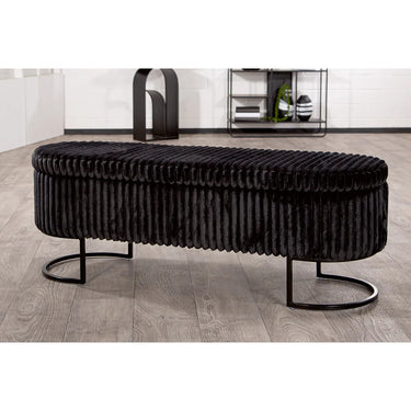 Bank – Aufklappbares Design, Integrierter Stauraum, Schwarze Optik - Brooklyn | Gilde