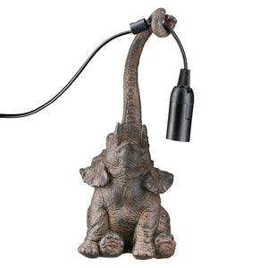 Tischleuchte – Tierfigur, Strukturierte Oberfläche, Braune Optik - Elefante | Gilde