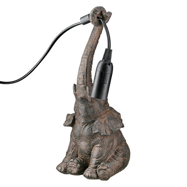 Tischleuchte – Tierfigur, Strukturierte Oberfläche, Braune Optik - Elefante | Gilde