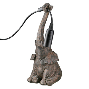 Tischleuchte – Tierfigur, Strukturierte Oberfläche, Braune Optik - Elefante | Gilde