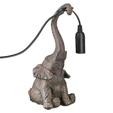 Tischleuchte – Tierfigur, Strukturierte Oberfläche, Braune Optik - Elefante | Gilde