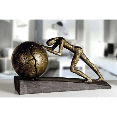 Skulptur – Kugelmotiv, Bronzefarbene Oberfläche, Spruchkarte - Heavy Ball | Gilde