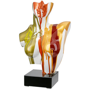 Skulptur – Weibliche Form, Bunte Farbe, Schwarzer Sockel - Bella | Gilde