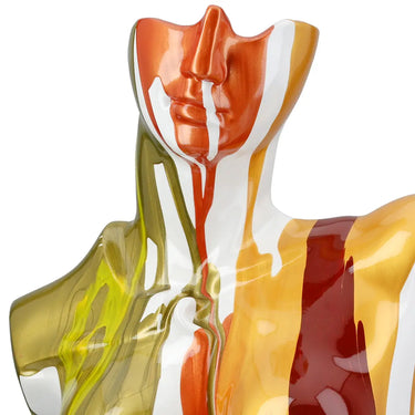 Skulptur – Weibliche Form, Bunte Farbe, Schwarzer Sockel - Bella | Gilde
