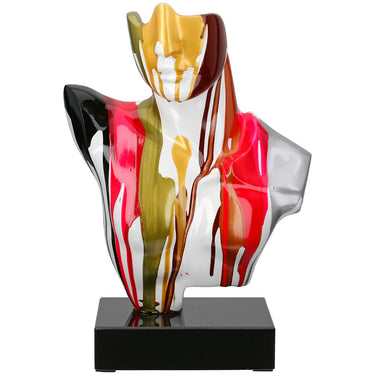 Skulptur – Männliche Form, Bunte Farbe, Schwarzer Sockel - Mann | Gilde