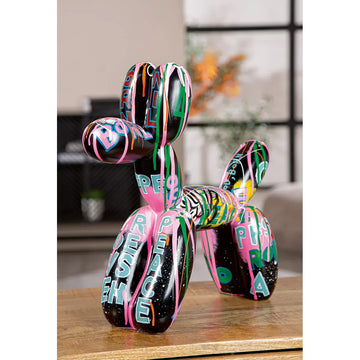 Dekofigur – Schwarze Farbe, Glänzende Oberfläche, Ballonhund Form, 40 cm - Pallone | Gilde