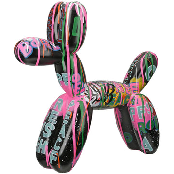Dekofigur – Schwarze Farbe, Glänzende Oberfläche, Ballonhund Form, 40 cm - Pallone | Gilde