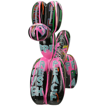 Dekofigur – Schwarze Farbe, Glänzende Oberfläche, Ballonhund Form, 40 cm - Pallone | Gilde