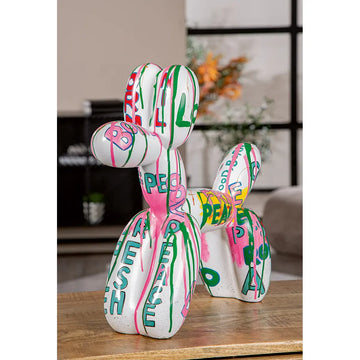 Dekofigur – Weiße Farbe, Glänzende Oberfläche, Ballonhund Form, 40 cm - Pallone | Gilde
