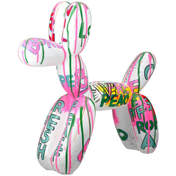 Dekofigur – Weiße Farbe, Glänzende Oberfläche, Ballonhund Form, 40 cm - Pallone | Gilde
