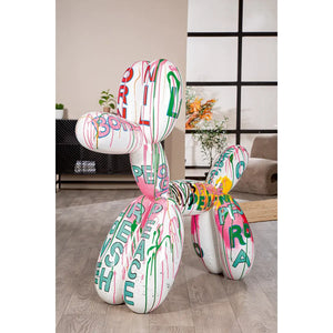 Dekofigur – Weiße Farbe, Glänzende Oberfläche, Ballonhund Form, 120 cm - Pallone | Gilde