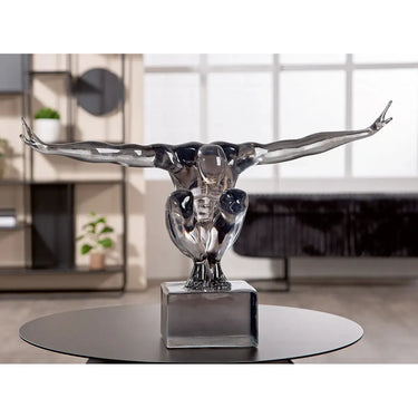 Skulptur – Graues Acryl, Skulpturale Form, Glänzende Oberfläche - Gris | Gilde