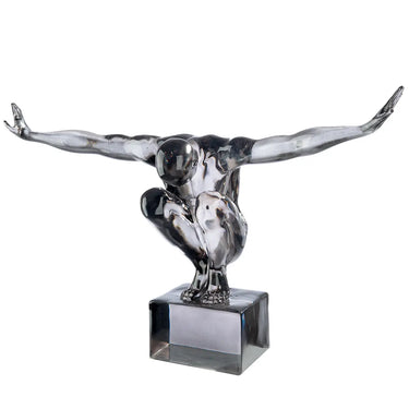 Skulptur – Graues Acryl, Skulpturale Form, Glänzende Oberfläche - Gris | Gilde