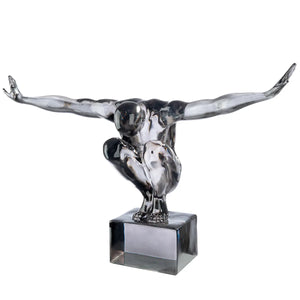 Skulptur – Graues Acryl, Skulpturale Form, Glänzende Oberfläche - Gris | Gilde