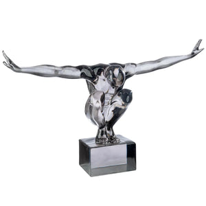 Skulptur – Graues Acryl, Skulpturale Form, Glänzende Oberfläche - Gris | Gilde