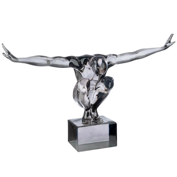 Skulptur – Graues Acryl, Skulpturale Form, Glänzende Oberfläche - Gris | Gilde